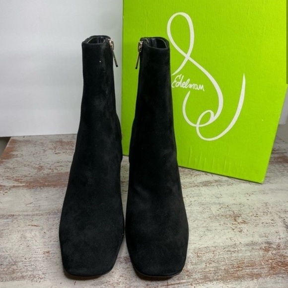 Codie Black Suede Ankle Booties Sam Edelman-Size 8 - Picture 2 of 8
